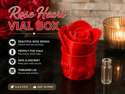 Rose Heart Vial Box Peptide Bottles
