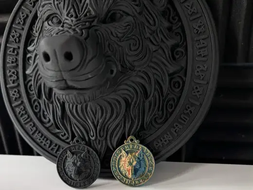 Fenrir Wolf Pendant Viking Wolf Keychain Necklace