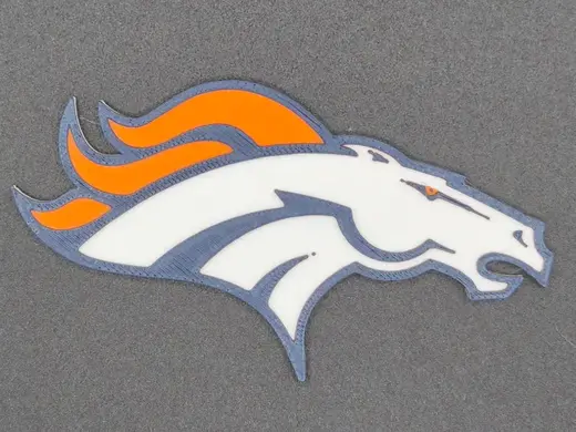 Broncos Layered Logo - Wall Art, Magnet & Keychain