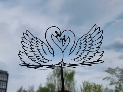 Romantic Swan Couple 2D Wall Art