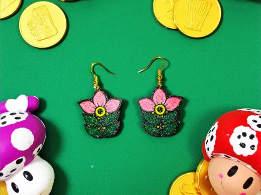 Mario flower earrings