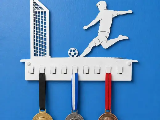 Football Medal Hanger 3D Printed Wall Rack Soccer