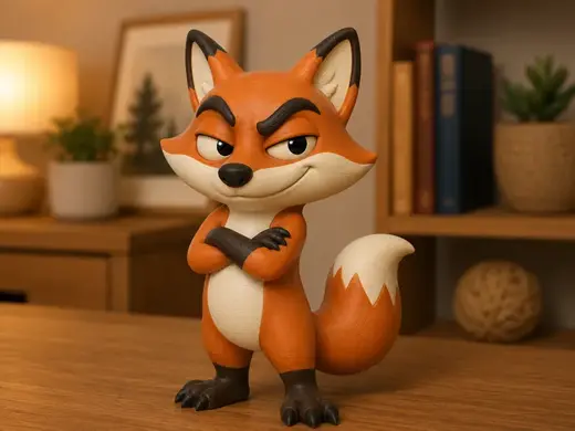 Confident Fox Figurine with Attitude