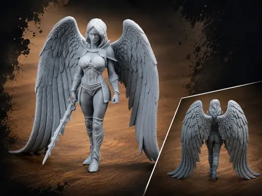 Winged Angelic Valkyrie – Fantasy D&D Miniature