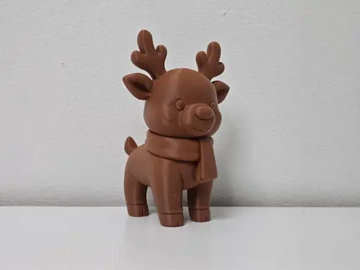 Cute Reindeer with Scarf Christmas Figurine