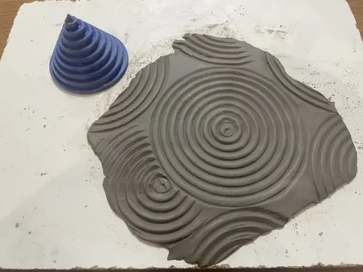 Zen Garden Circle Cone Stamp for clay