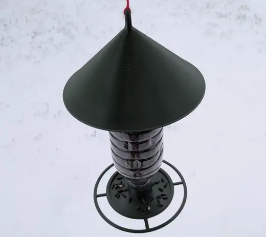 100% recycled bird feeder with large seed tray