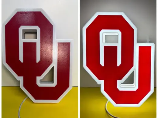 The University of Oklahoma OU Light box