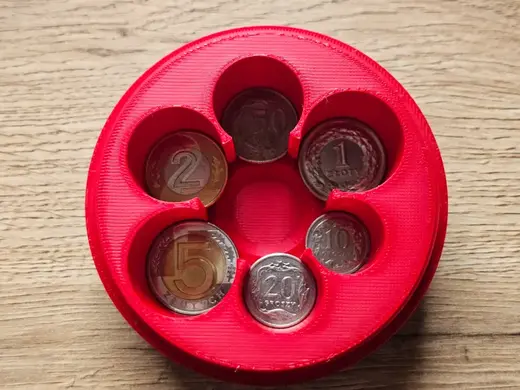 Polish coin box PLN - coin sorter with a lid