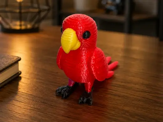 Cute Knitted Parrot- 3D Print Model