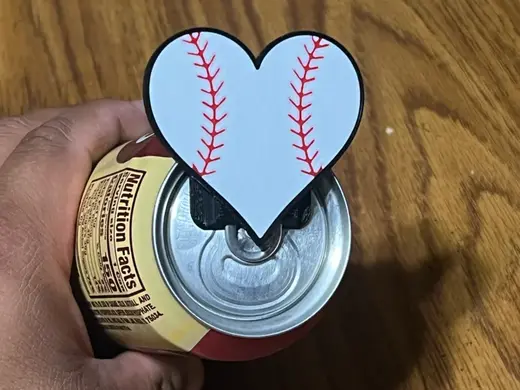 Baseball / Softball Heart Pop Can Tab Opener