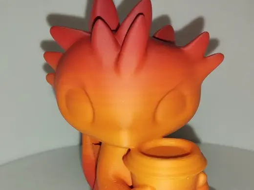 Cute Baby Dragon with Coffee