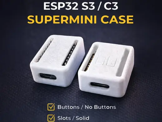 ESP32 S3 / C3 Supermini Case - Slots/Buttons/Solid