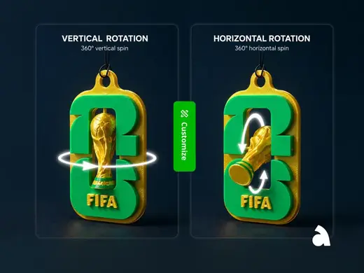 Rotating World Cup 2026 Keychain (Customizable)