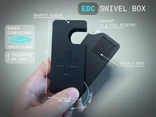 EDC Swivel Box / First Aid Case (print in place)