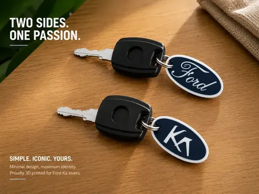 Ford Ka Keychain | Dual-Sided Logo Key Tag