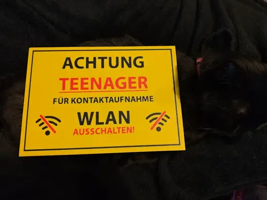 ACHTUNG TEENAGER Schild