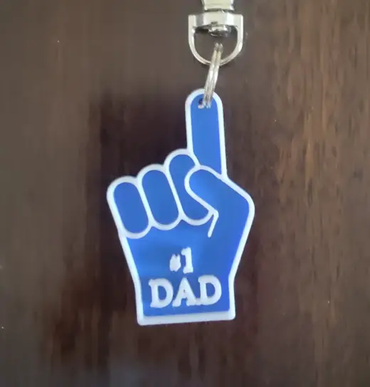 Foam Finger Number 1 Dad Keychain