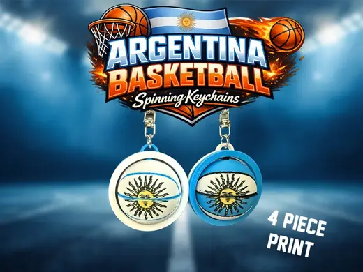 Argentina Flag Basketball Keychain Spinner