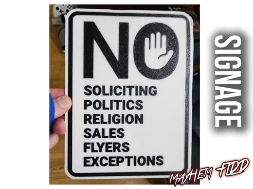 Sign - No Soliciting, Politics, Religion