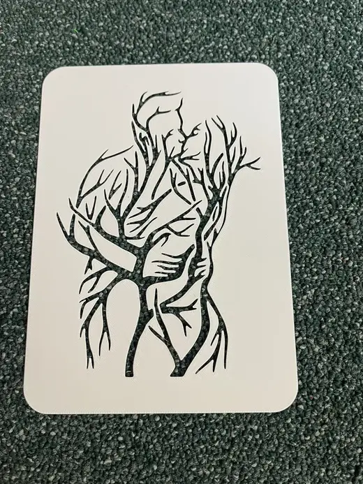 Man with Woman Art - Stencil template