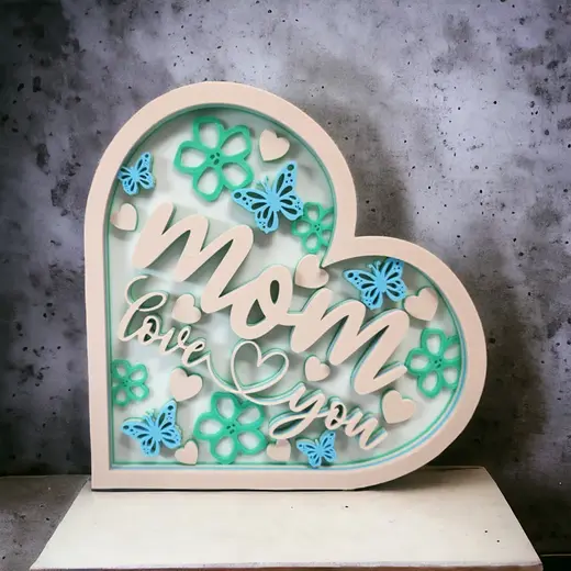 Love You Mom! Layered Mandala Plaque