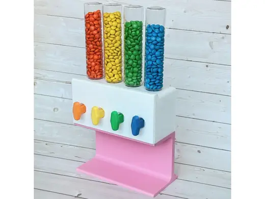 Candy Dispenser -- 4 Tubes for Mini Candies!