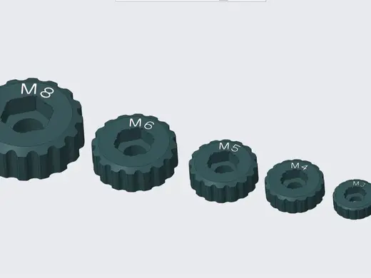 Tight fit knob for metric hexagon head bolt's