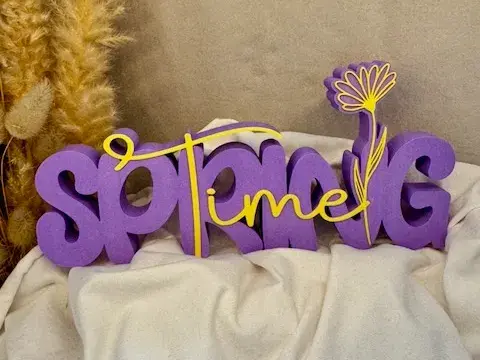Sprint Time Schriftzug mit Blumen-Kontur