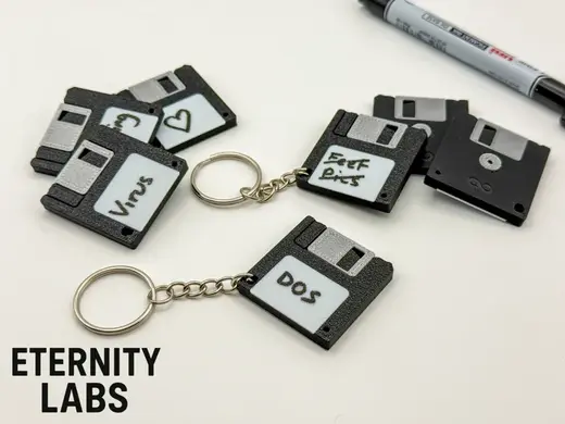 Mini 3 1/2 Floppy Disk Keychain - NFC Memories