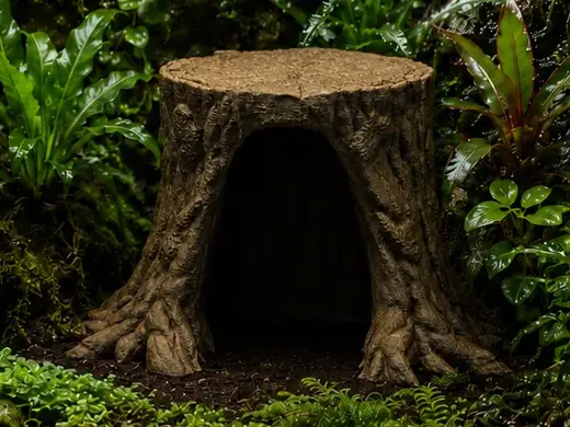 Forest Stump Shelter - Terrarium & Aquarium Decor