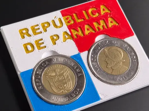 Display para moedas de Balboa panamenha
