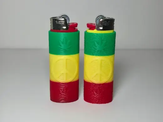 Peace Leaf Bic Lighter Sleeve Grip Case