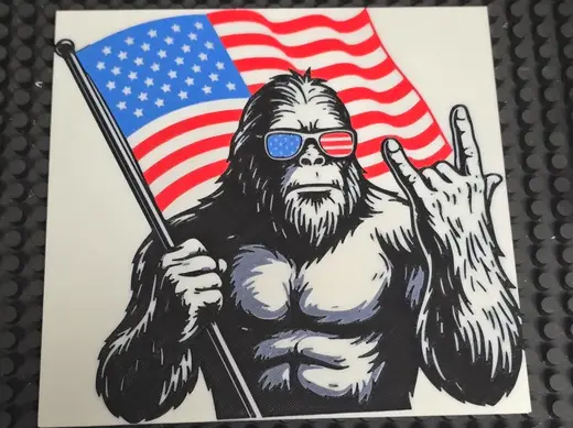 Big Foot With Flag