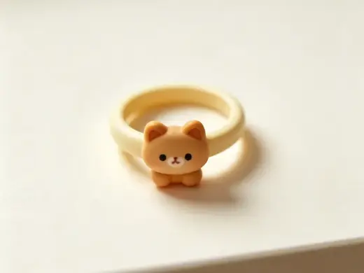 可爱小猫戒指-可爱儿童戒指-公主首饰过家家女童玩具