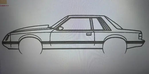 1985 mustang coupe silhouette wall art