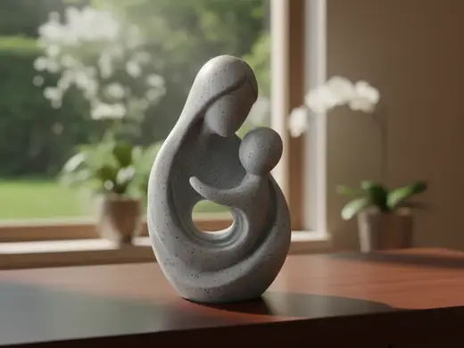 Escultura Minimalista Mãe e Filho
