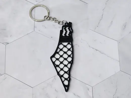 Palestine Map kufiyah Keychain (Watani Series)