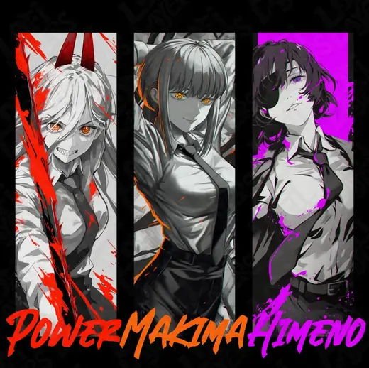 Slide in Frame for Chainsaw Man Fan Art Bookmarks