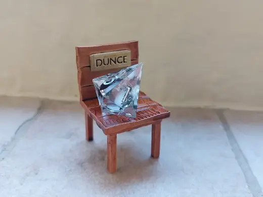 Dice Time-Out Chair - D&D TTRPG Gaming Dice Jail