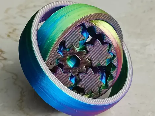 Two-in-One Gyro and Gear Fidget Spinner