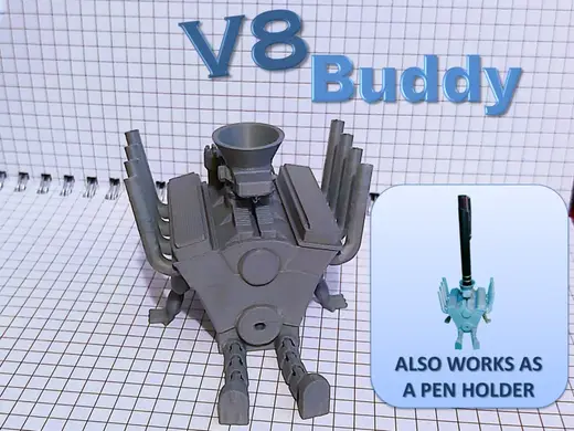 V8 Pen Holder Articulated flexi Legs - V8 Buddy