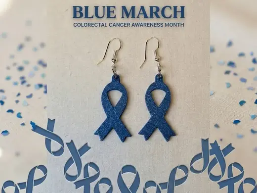 Blue March earrings - Colorectal Cancer Awar Month