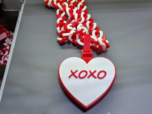 XOXO (Kiss/Hug) Heart Medallion & Chain