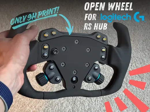 Open Wheel for Logitech G RS Hub - 9h print!
