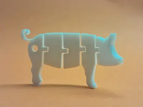 Flexible Pig Keychain