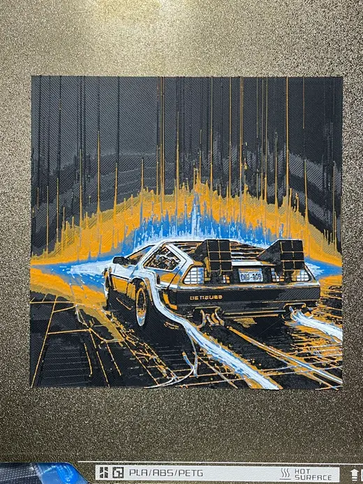 Delorean hueforge 4 colors 150x150mm