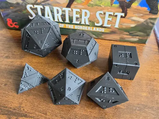 Braille D&D Dice Set