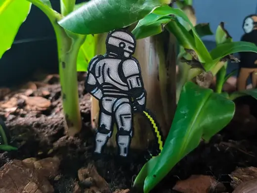 Peeing Robocop Plant Stake
