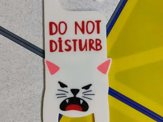 Angry cat door hanger